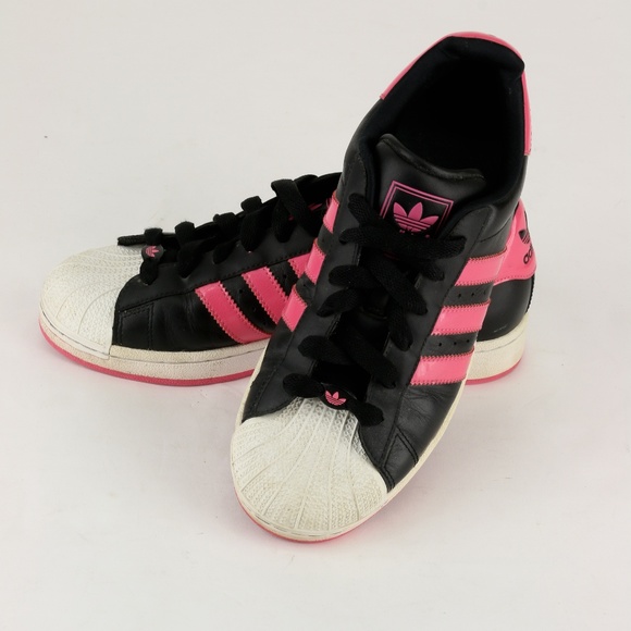 black and pink shell toe adidas